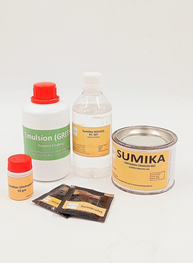 sumikrafts Screen Printing kit: sumika vinysheen Ink Crimson red 250gm+Table Hinge Clamps+ Screen Frame Large 12"x15"- for Graphic Arts Screen Printing - Image 3